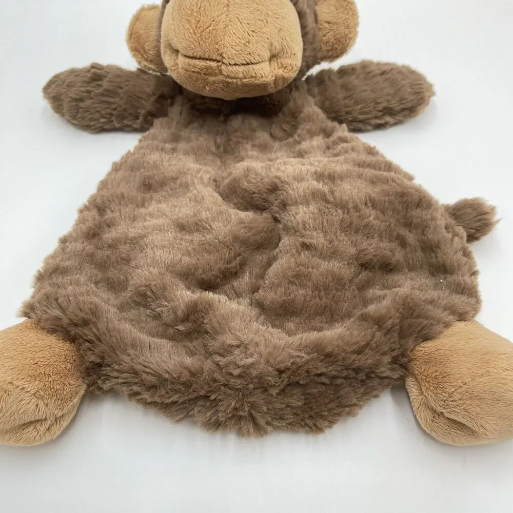 Petting Zoo Brown Tan Monkey Lovey Unstuffed Security Blanket Plush Toy 2016